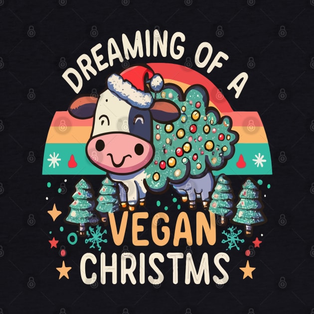 Cute Cow I'm Dreaming of a Vegan Christmas Funny Men Women by rhazi mode plagget
